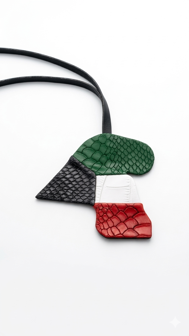 Kuwait map tag - علاقة جلد علم الكويت